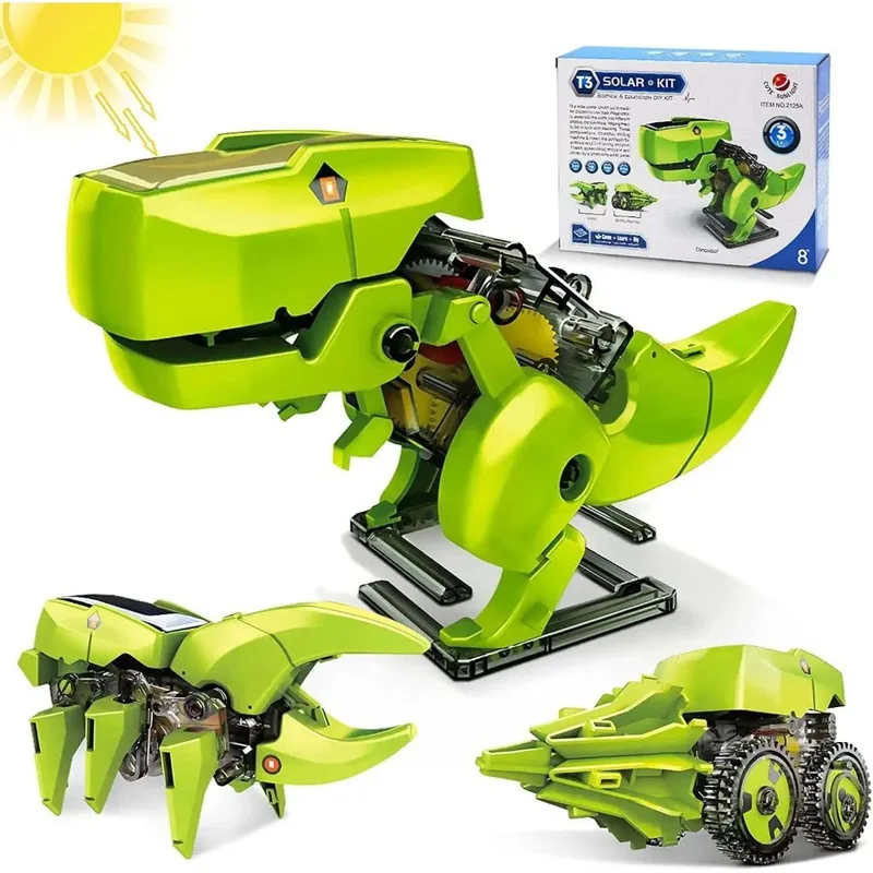 Kids Toys Under $10 - 3-in-1 Solar Robot Kit, Dinosaur Toys,