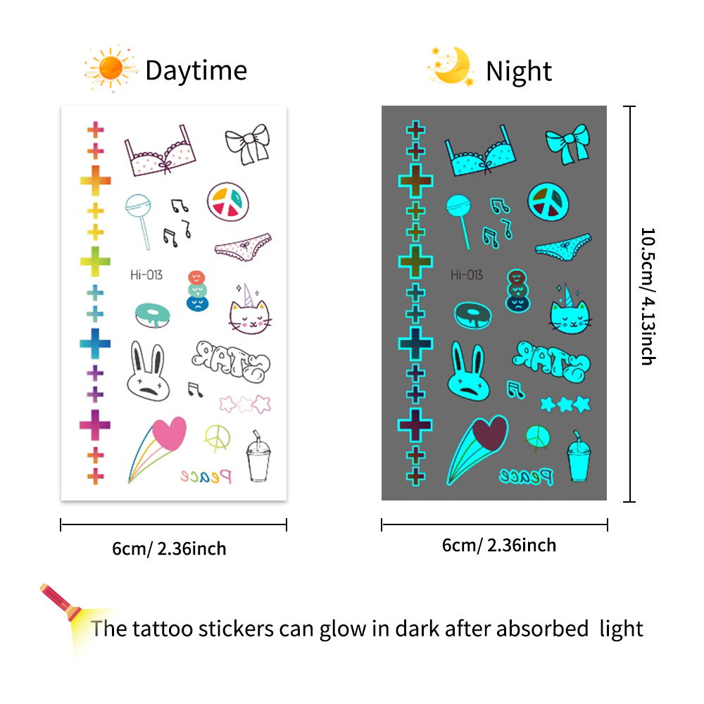 Glow-in-Dark Tattoo Stickers 1 - Glow In Dark Stars recension och pris