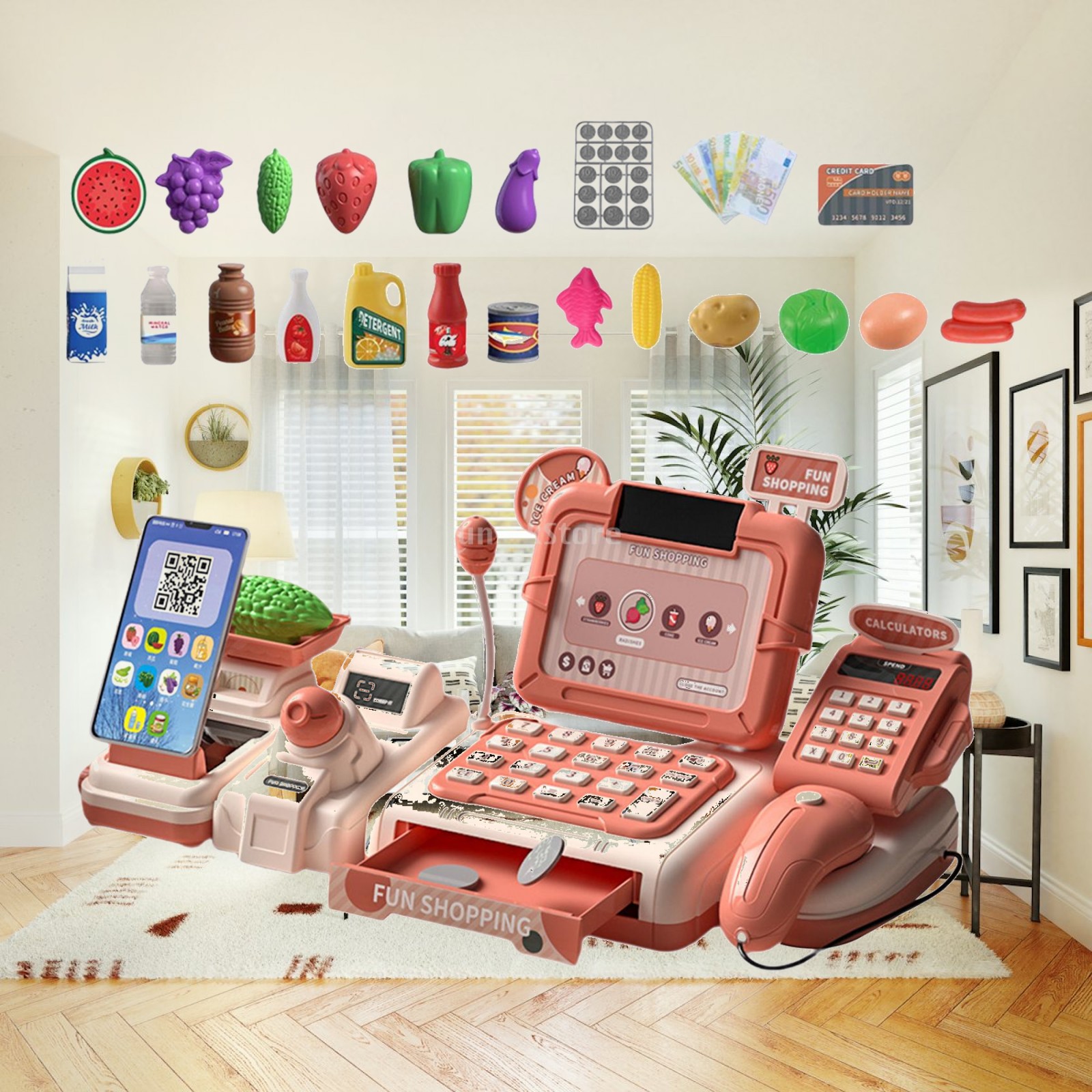 Supermarket Store Toys Cash Re - Kids Toys Store recension och pris