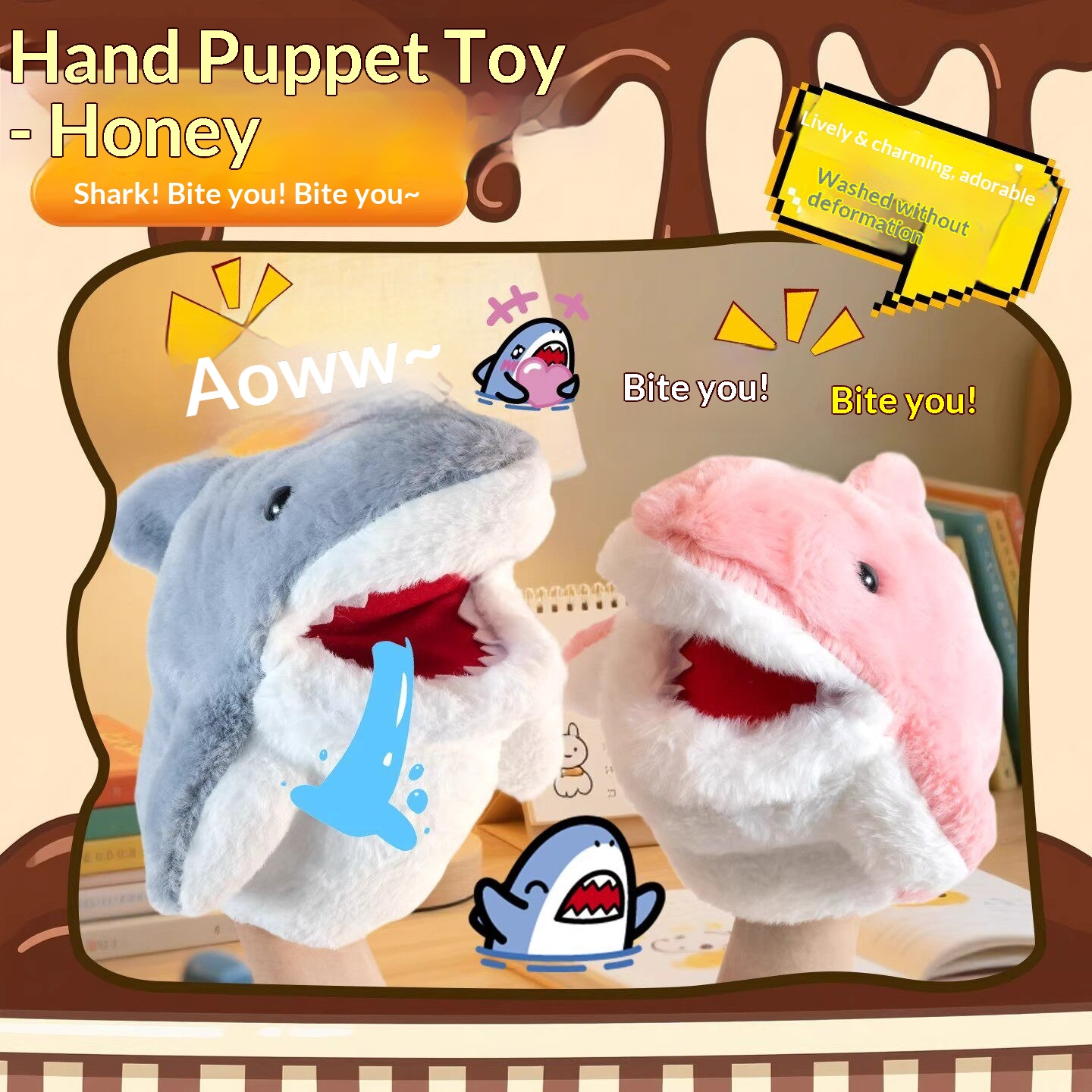 Shark Hand Puppet Plush Shark  - Kids Toys Young recension och pris