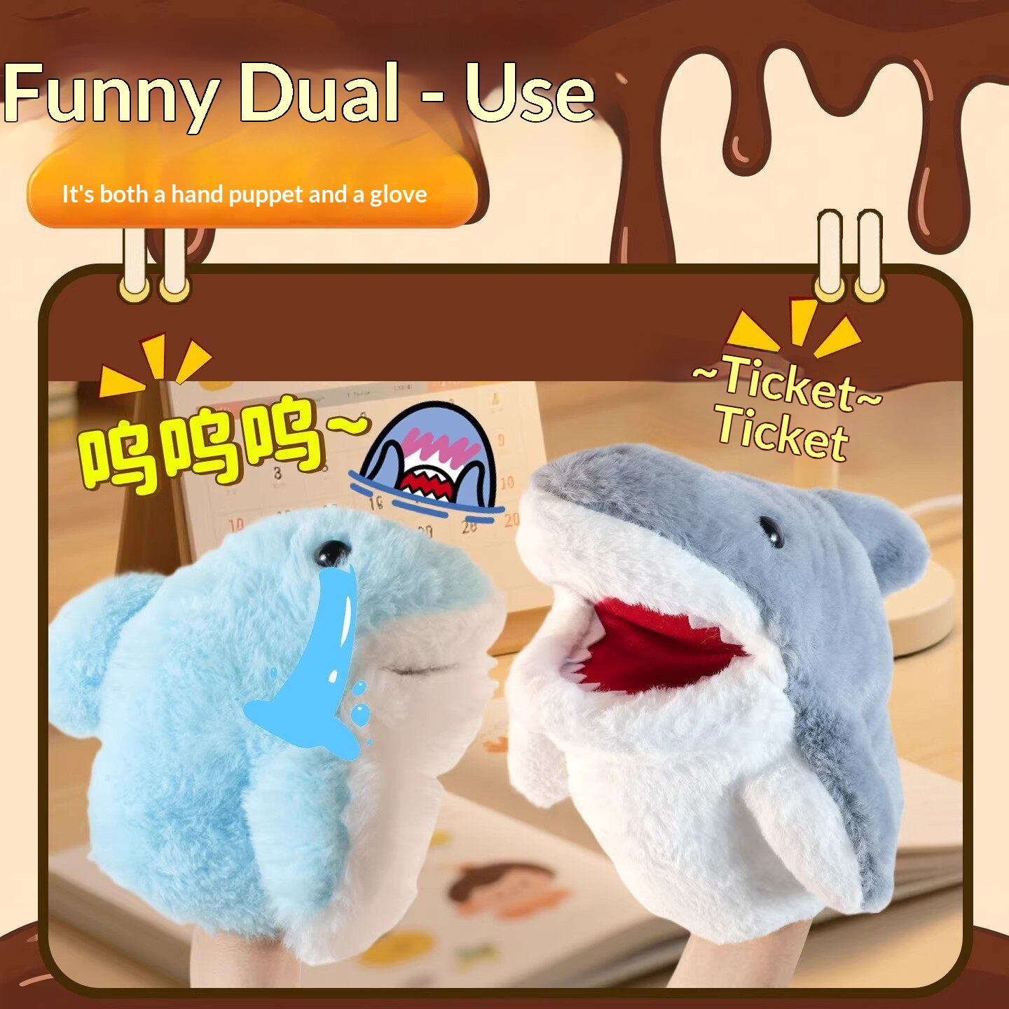 Shark Hand Puppet Plush Shark  - Kids Toys Young recension och pris