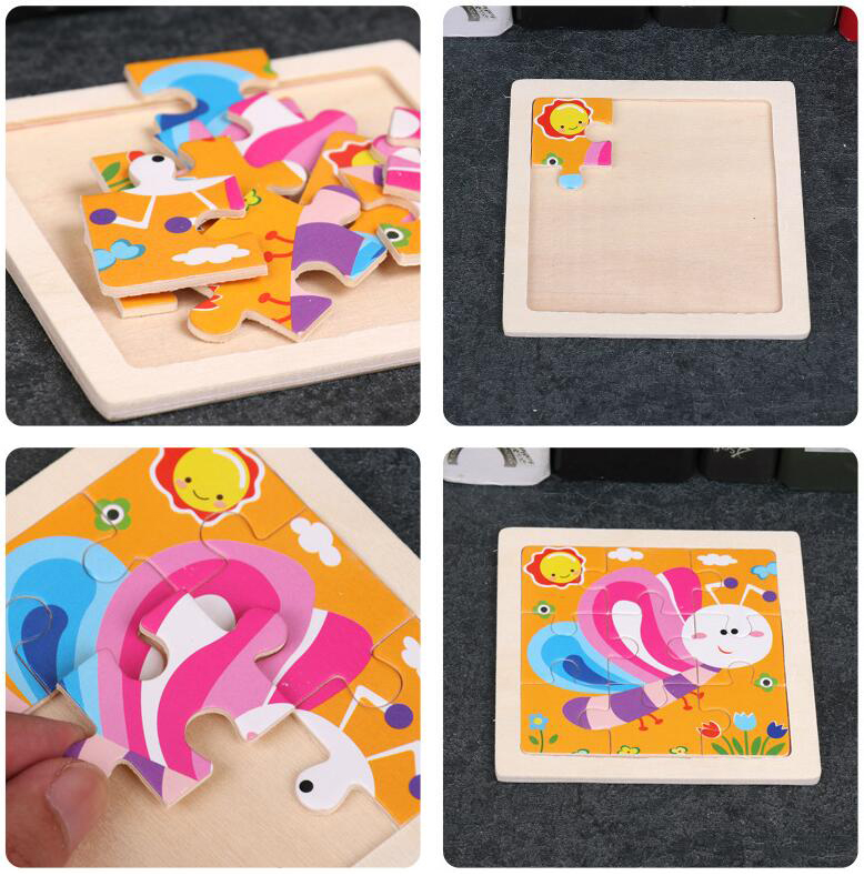 4PCS/lot 3D Wooden Jigsaw Puzz - Kids Toys Deals recension och pris