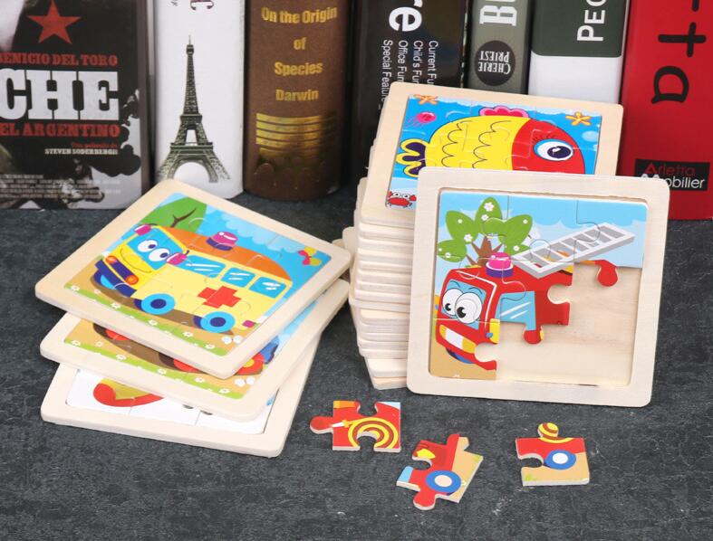 4PCS/lot 3D Wooden Jigsaw Puzz - Kids Toys Deals recension och pris