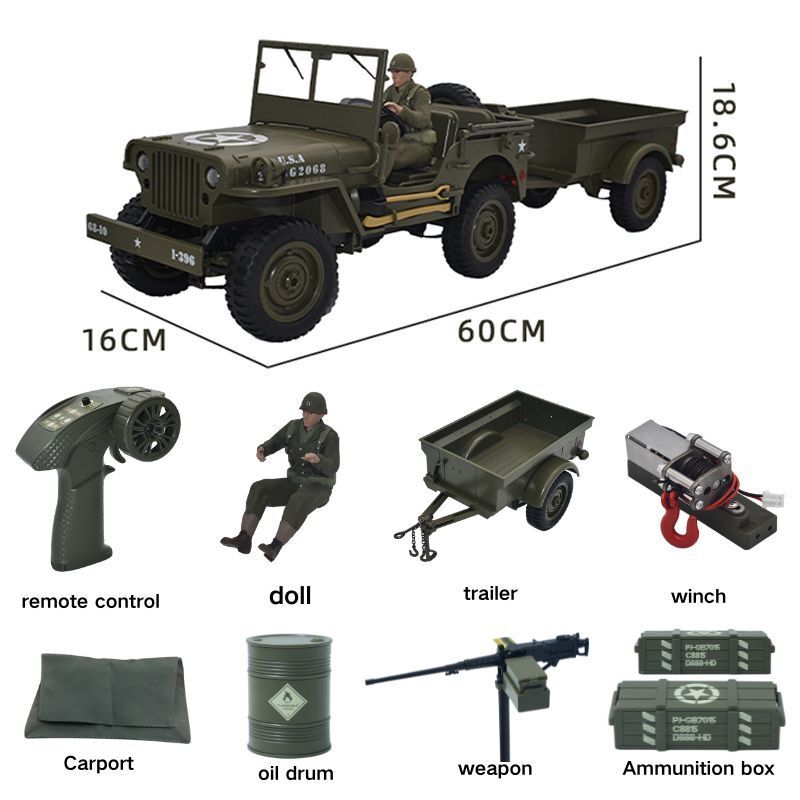 JJRC C8815 RC Car 1941 JEEP WI - Kids Toys Under $10 recension och pris