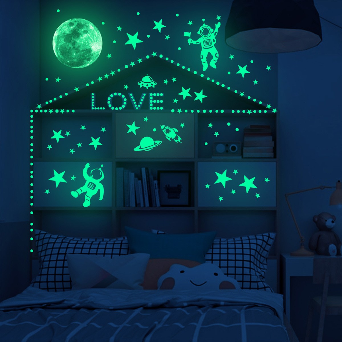 Luminous Moon Stars Wall Stick - Glow In Dark Stars recension och pris