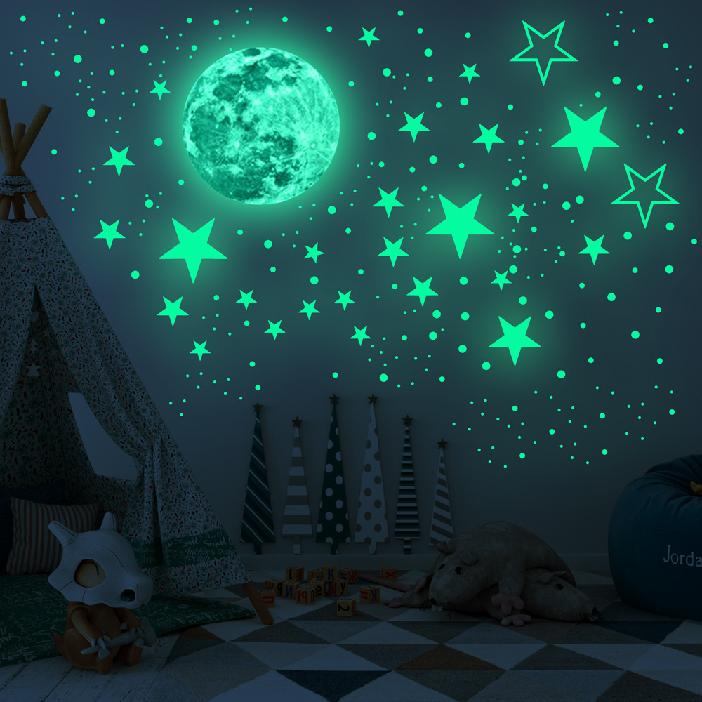 Luminous Moon Stars Wall Stick - Glow In Dark Stars recension och pris
