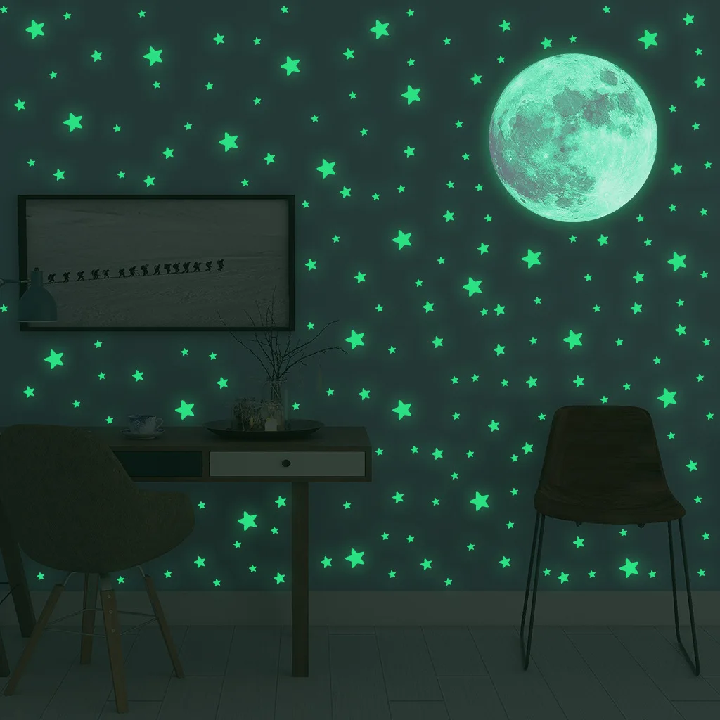 Luminous Moon Stars Wall Stick - Glow In Dark Stars recension och pris