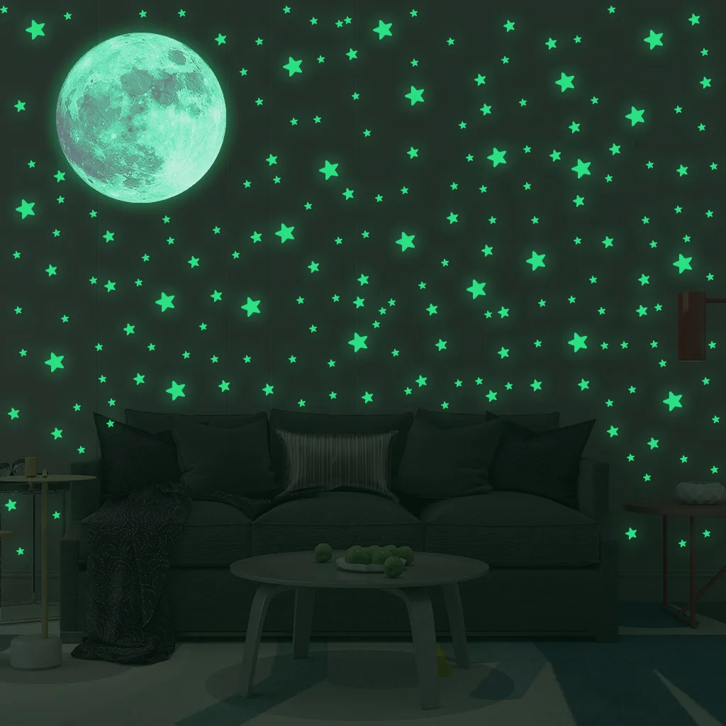 Luminous Moon Stars Wall Stick - Glow In Dark Stars recension och pris