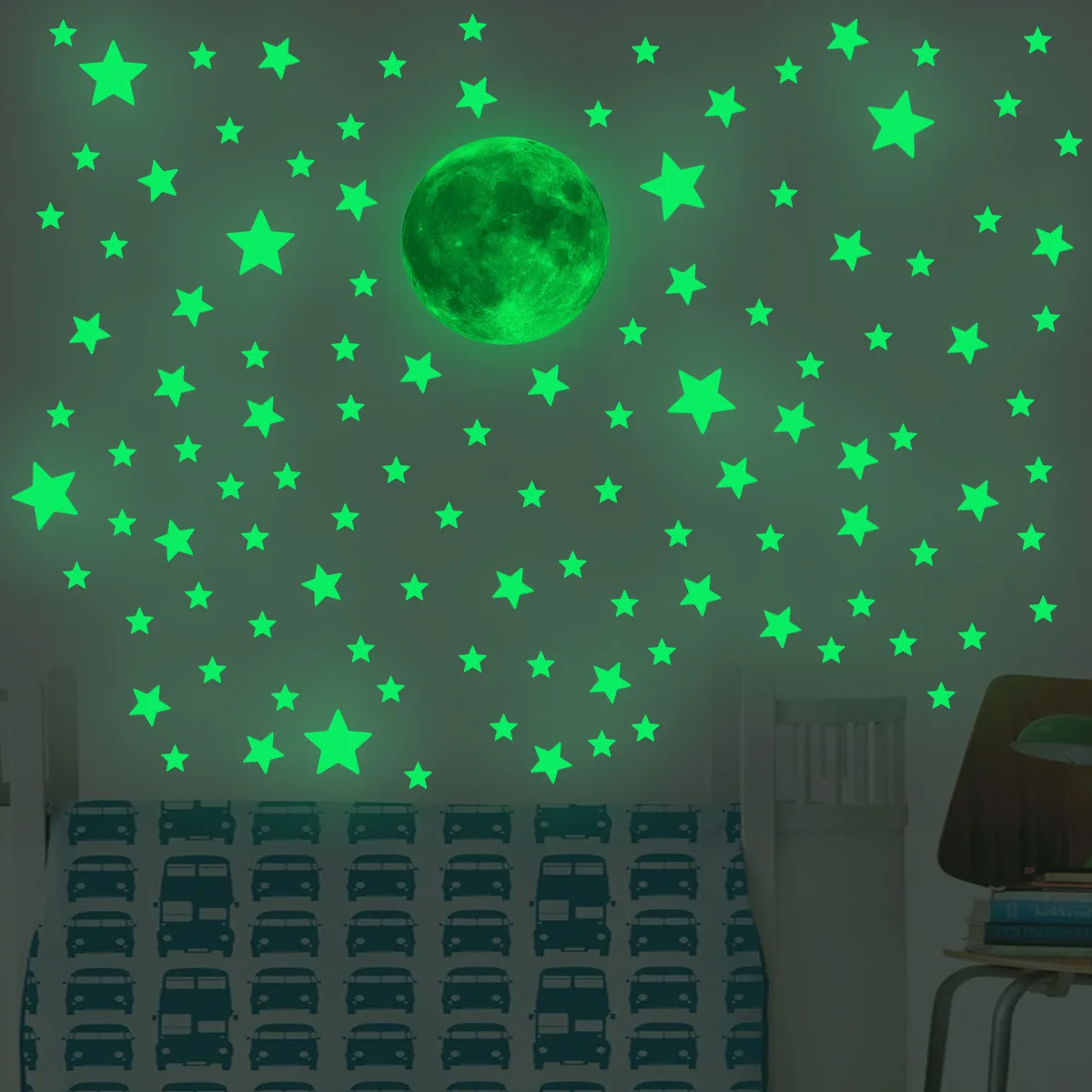 Luminous Moon Stars Wall Stick - Glow In Dark Stars recension och pris
