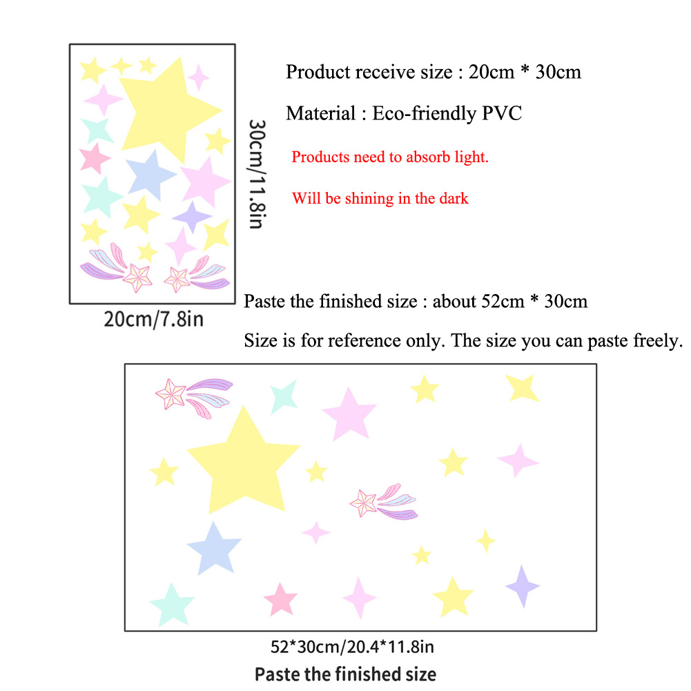 Colorful Stars Luminous Wall S - Glow In Dark Stars recension och pris