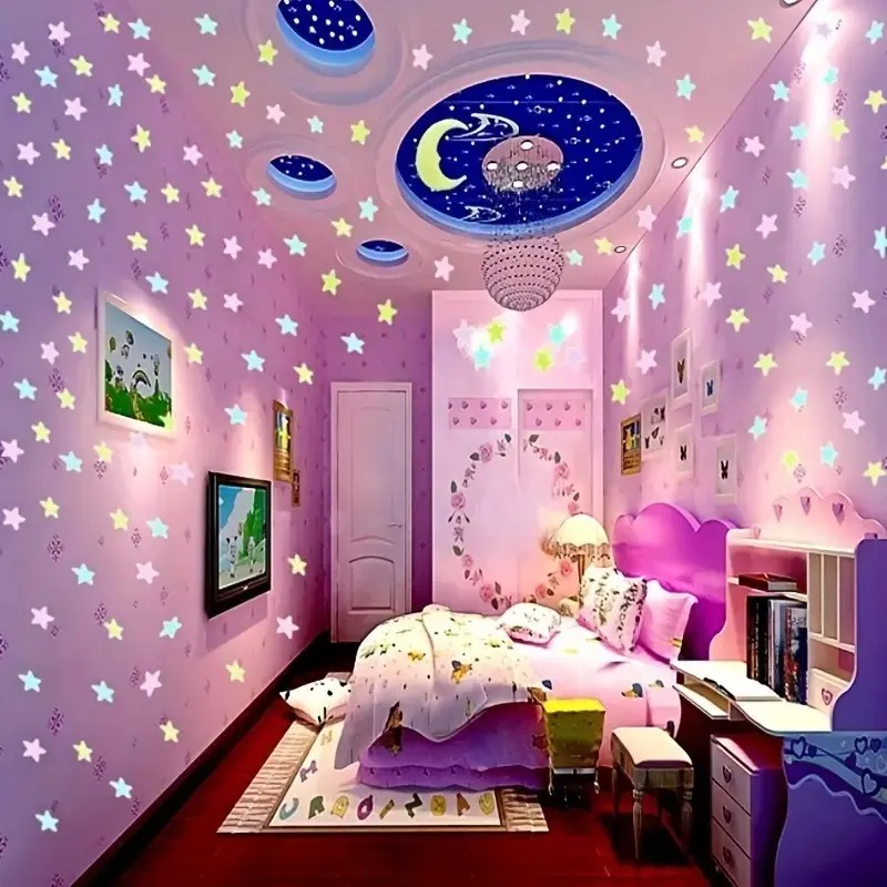 100 Pcs Colorful Glow in The D - Glow In Dark Stars recension och pris